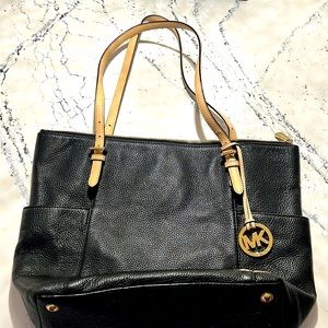 Michael kors jet set EW pebbled leather tote shoulder bag